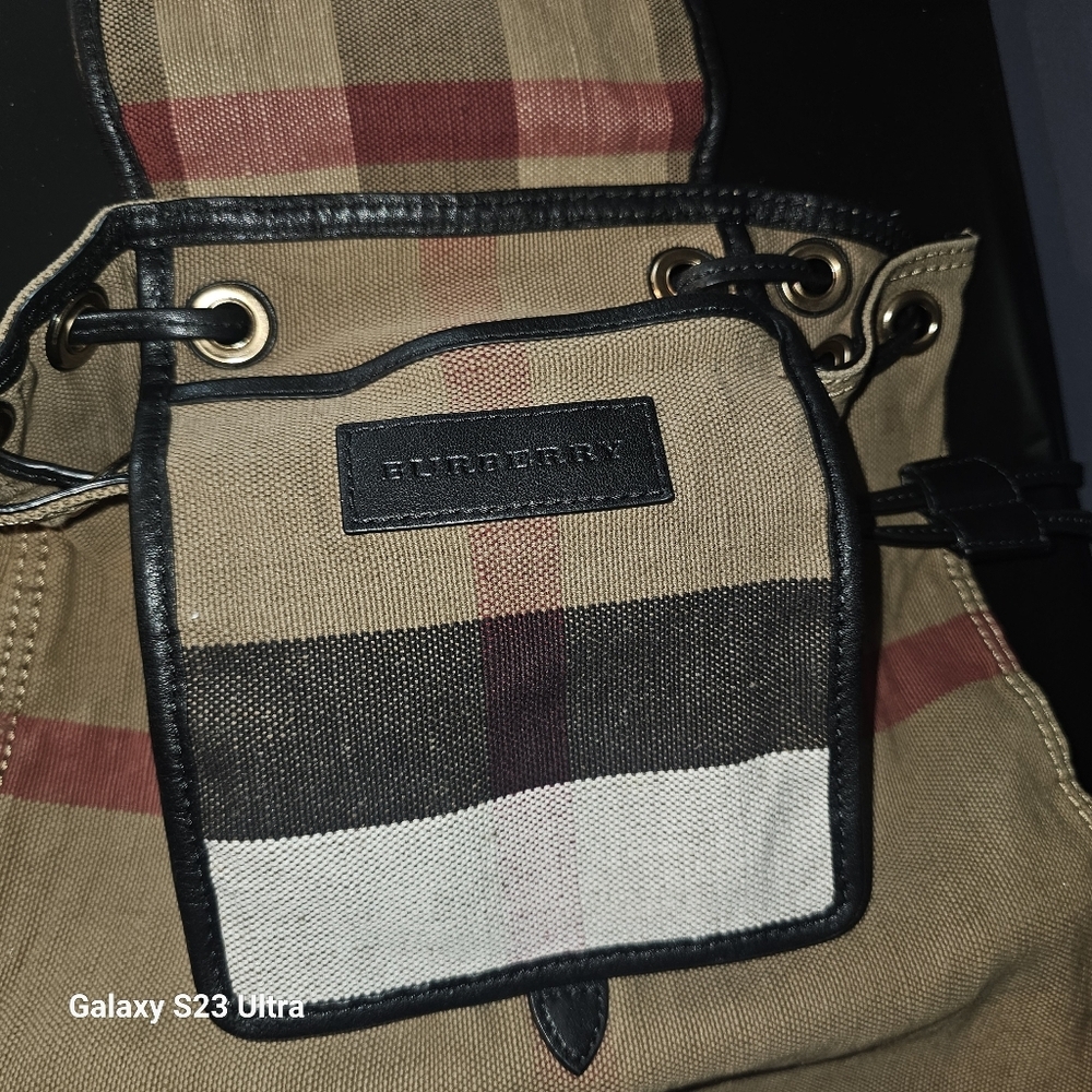 BURBERRY Overdyed Canvas Mega Check Medium Chiltern Backpack - Picture 9 of 11